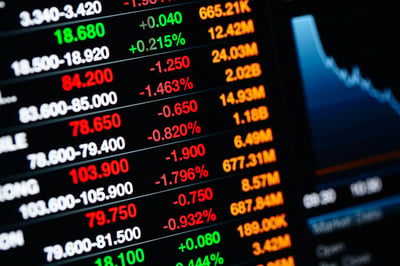 Stock market data on LED display